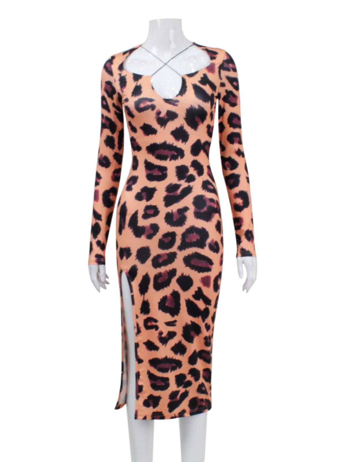 Women's New Temperament Printed Silm Long Sleeves Dress