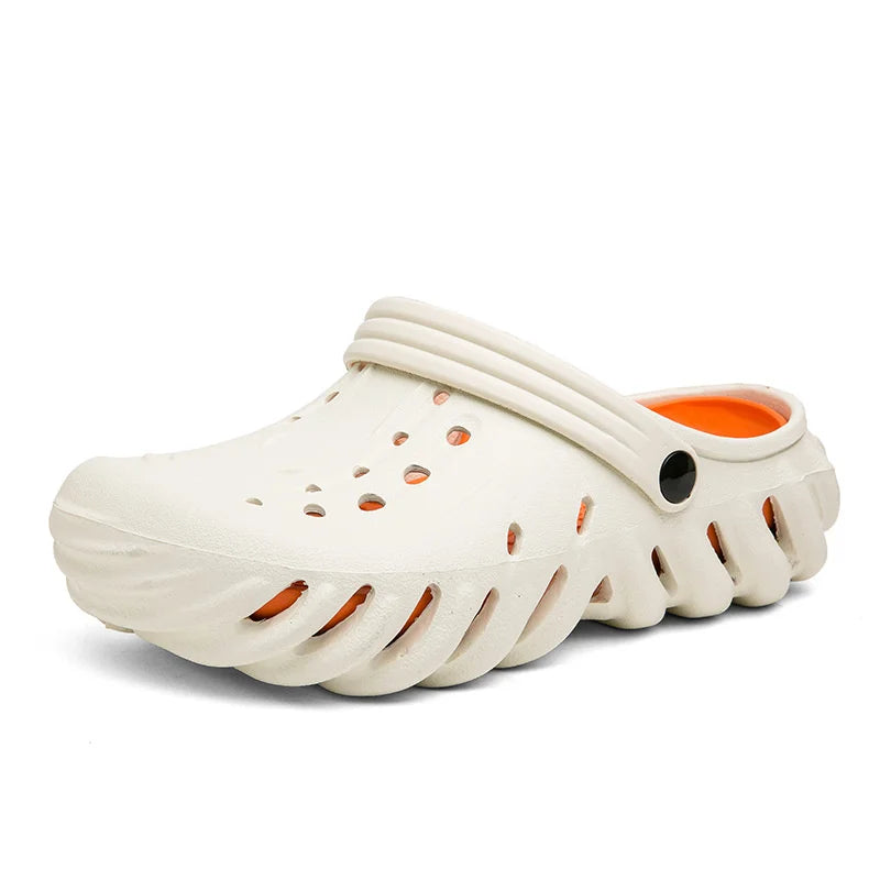 Crocks Men Slippers Summer Clog Sandals Outside Non-slip Wear-resistant Soft Soled Beach Shoes Sandalias Plataforma Hombre 2023