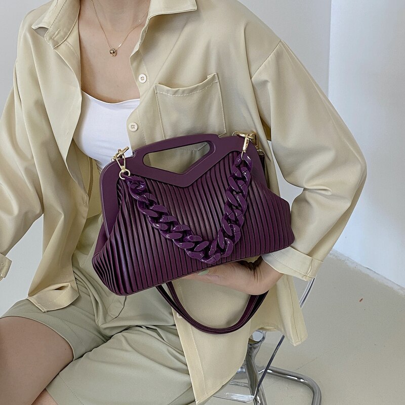 Luxury Brand Handbag Women Inverted Triangle Handle Leather Hand Pouch Classic Crossbody Bags For Women Tote Bag Lady Satchel