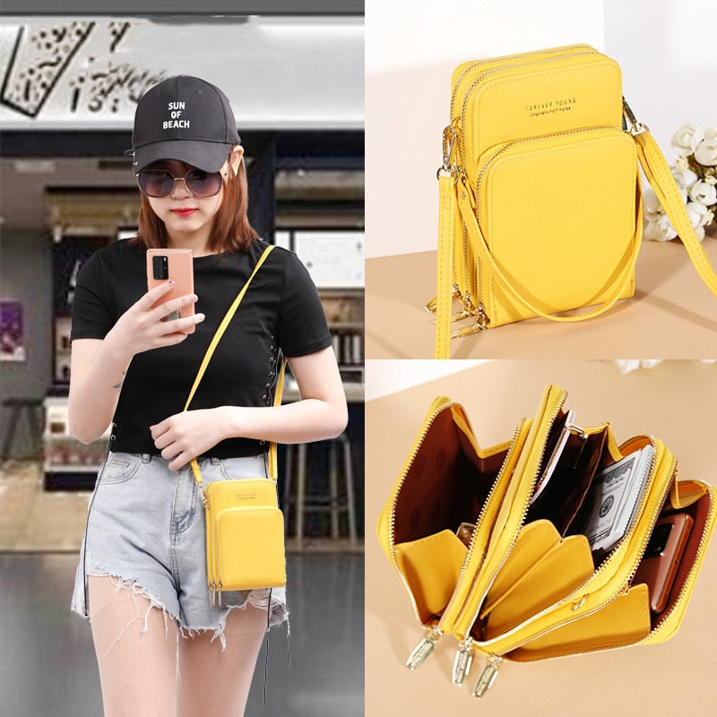 Buylor Crossbody CellPhone Bag Mini Summer Shoulder Bag Card Holder PU Leather Wallet Small Phone Pouch Women Messenger Bag