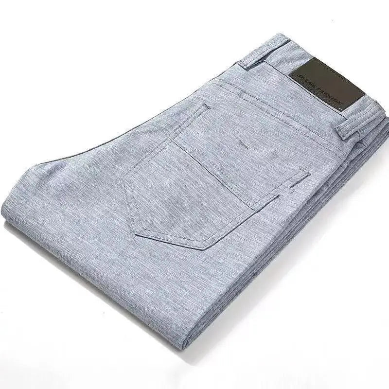 Men's Pants Summer Fashion Korea Slim Fit Straight Linen Cotton Thin Business Men's Trousers Male Casual Pants Men's Clothing