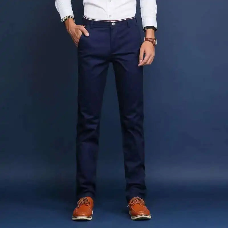Men's Pants 2023 New Spring Summer Men's Slim Casual Pants Fashion Business Cotton Brand Thin Men Trousers 6 Colors