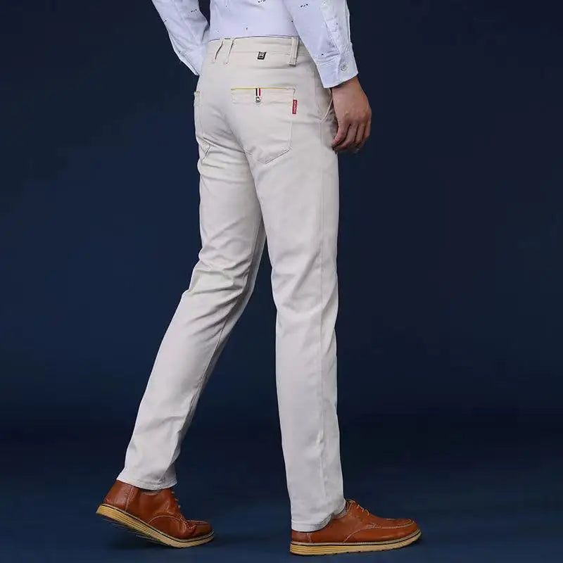 Men's Pants 2023 New Spring Summer Men's Slim Casual Pants Fashion Business Cotton Brand Thin Men Trousers 6 Colors