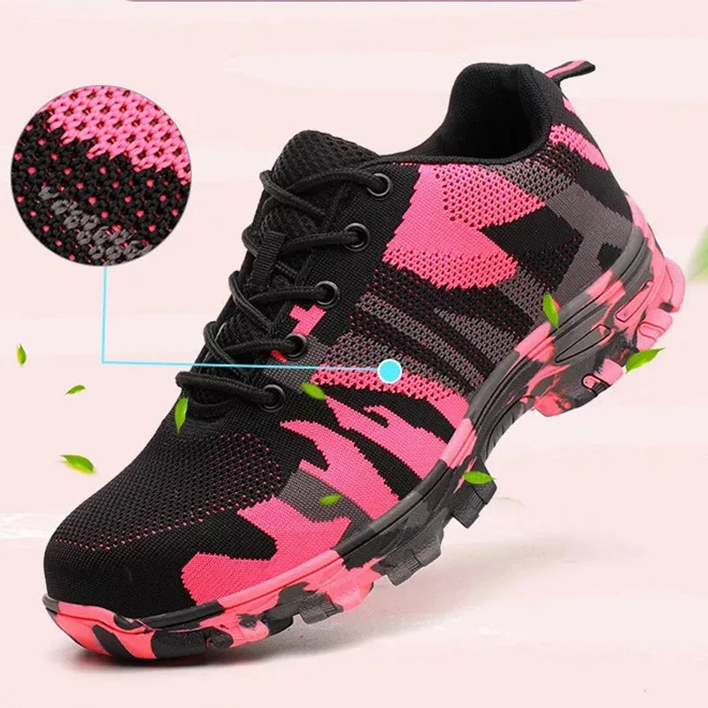 Camouflage Safety Shoes Men Women Steel Toe Shoes Puncture-Proof  Work Shoes Sneakers Indestructible Protective Shoes Anti slip