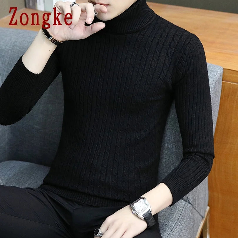 Thin White Turtleneck Men Sweater Pullover Men Clothing Korean Men Turtle Neck Spring Clothes M-3XL 2024 New