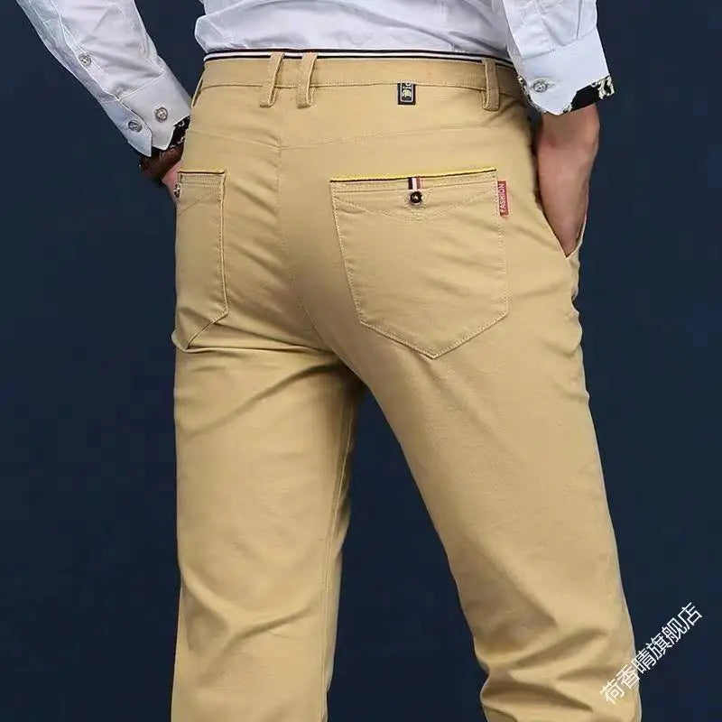 Men's Pants Classic Business Office Casual Pants Four Seasons Can Wear High Quality Slim Fit Casual Pants Men's Trousers