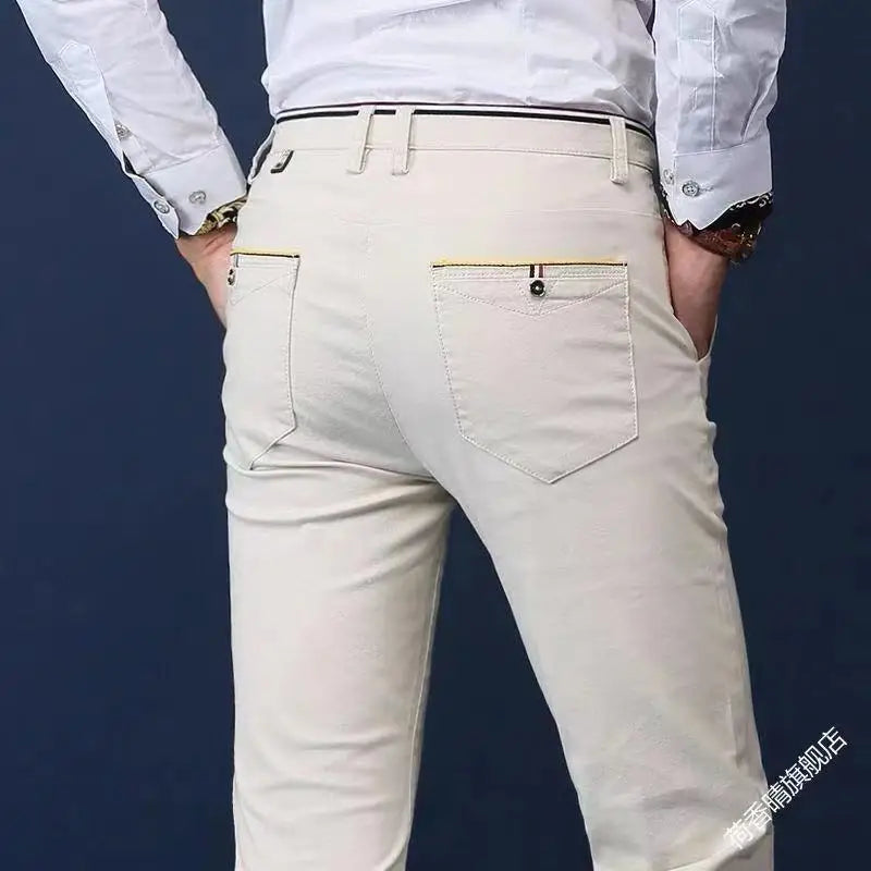 Men's Pants Classic Business Office Casual Pants Four Seasons Can Wear High Quality Slim Fit Casual Pants Men's Trousers
