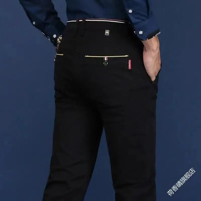 Men's Pants Classic Business Office Casual Pants Four Seasons Can Wear High Quality Slim Fit Casual Pants Men's Trousers