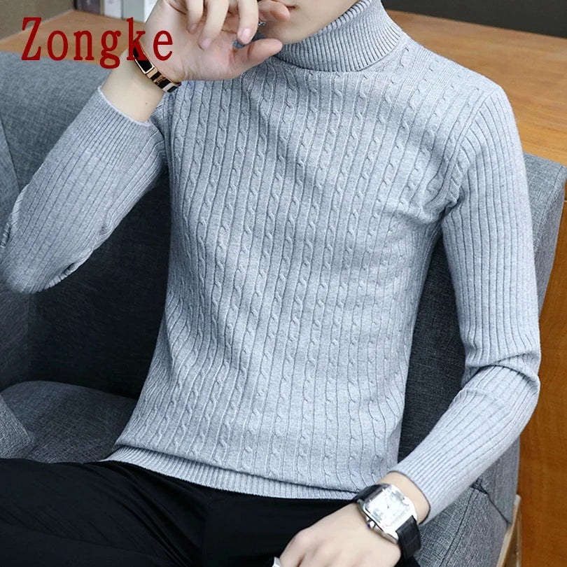 Thin White Turtleneck Men Sweater Pullover Men Clothing Korean Men Turtle Neck Spring Clothes M-3XL 2024 New