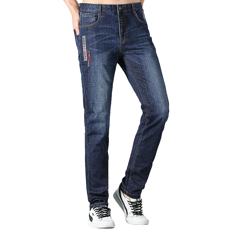 Bruce&Shark New Summer Men Jeans Stretch Cotton Straight Style Casual  Fashion Denim Jeans men's pants Super Quality big size 42