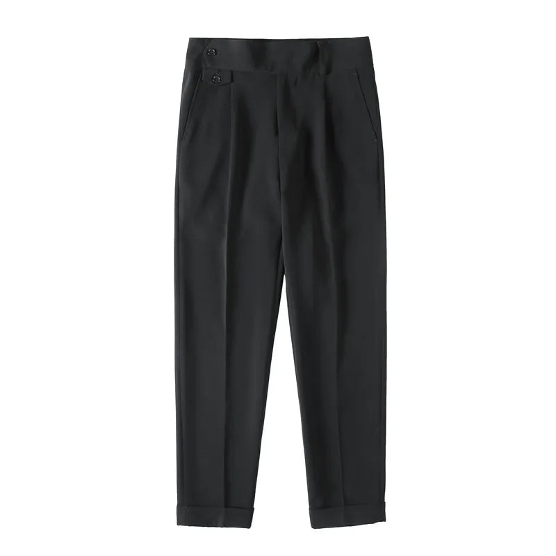 British Dress Pants For Men Clothing 2024 Fashion High Waist Men's Pants Elegant Business Formal Wear Men Trousers High Quality