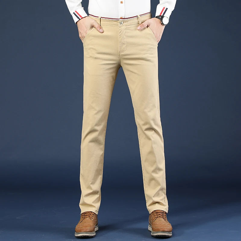 Men's Pants Classic Business Office Casual Pants Four Seasons Can Wear High Quality Slim Fit Casual Pants Men's Trousers