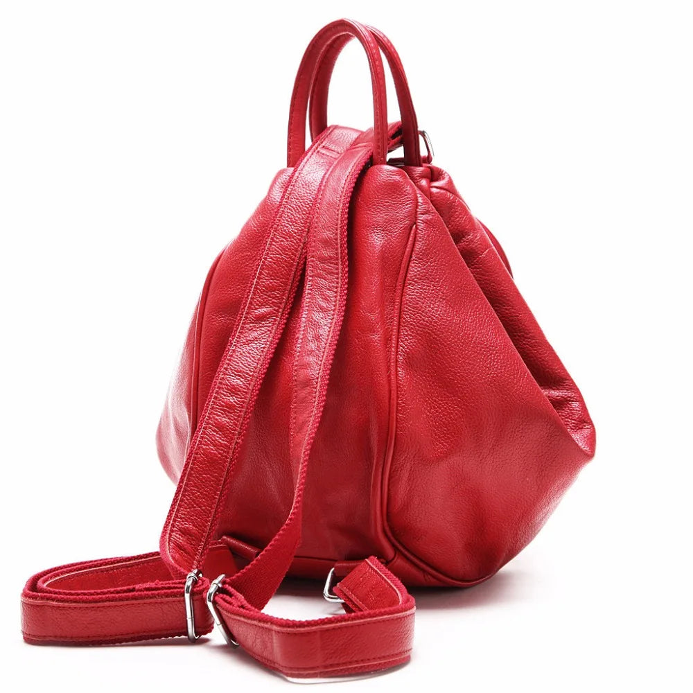 AODUX Soft Full Grain Genuine Leather Guaranteed Women White Red Yellow Backpack Top Layer Cowhide Top Layer Cow Skin Backpacks