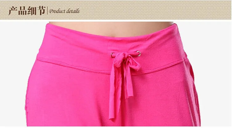 New cotton spring high stretch drawstring pants square dance clothes work home fitness modal bloomers women harem Pants