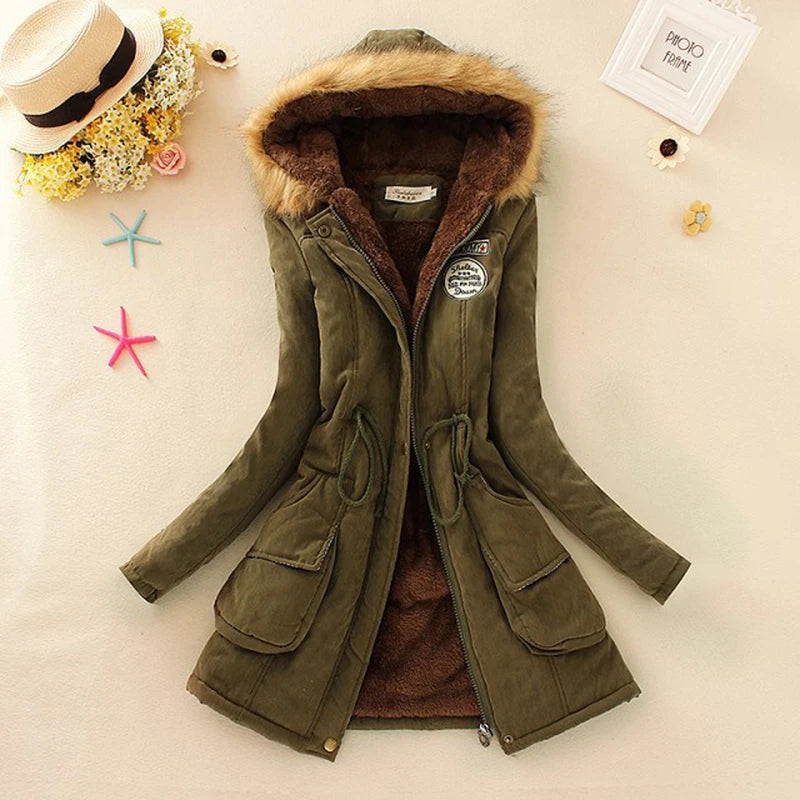 Winter Jacket Women 2020 New Winter Womens Parka Casual Outwear Military Hooded Coat Fur Coats Manteau Femme Woman Clothes CC001