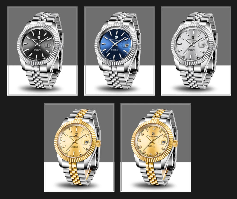 PAGANI DESIGN Mechanical Watch Men Wrist Automatic  Watches Men Waterproof Black Full-Steel Watch Clock Montre Homme newWatch