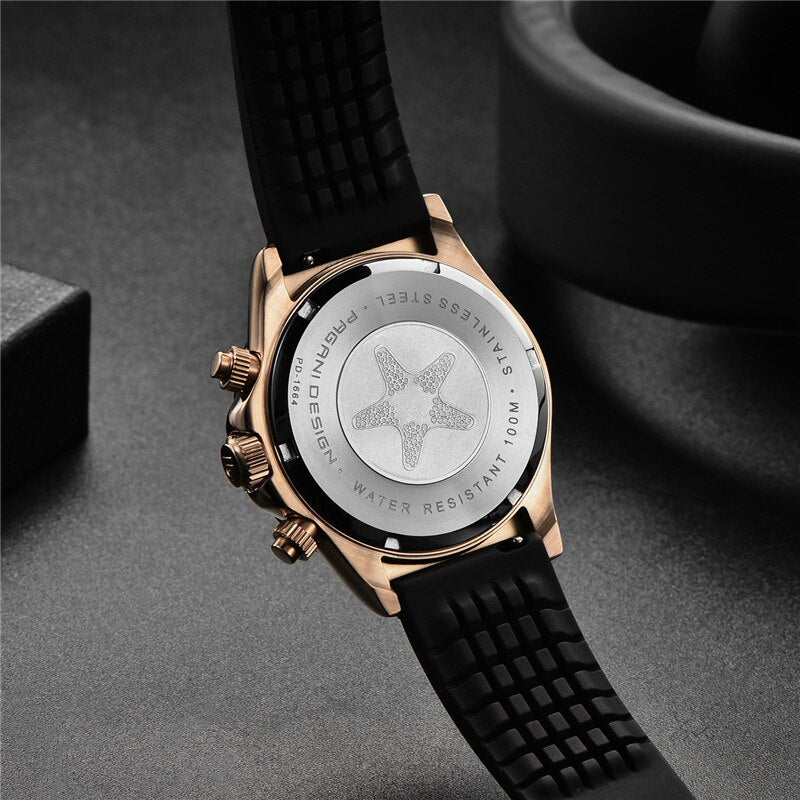 PAGANI DESIGN Top Brand New Men Quartz Wristwatch Luxury Sapphire Glass Sports Watch Rubber Strap Chronograph Watch Men Relogio