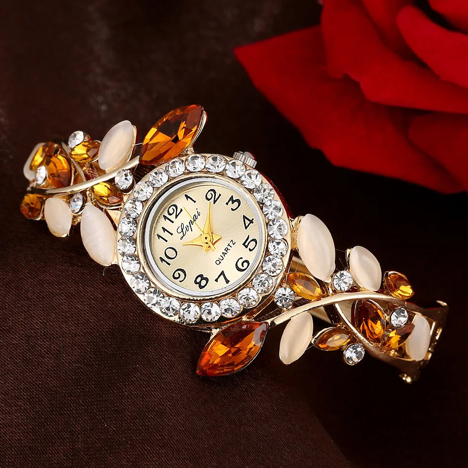 Luxury Top Brand Watch For Women Fashion Rhinestone Bracelet Dress Elegant Wrist Watches Steel Female Clock Hot reloj mujer Gift