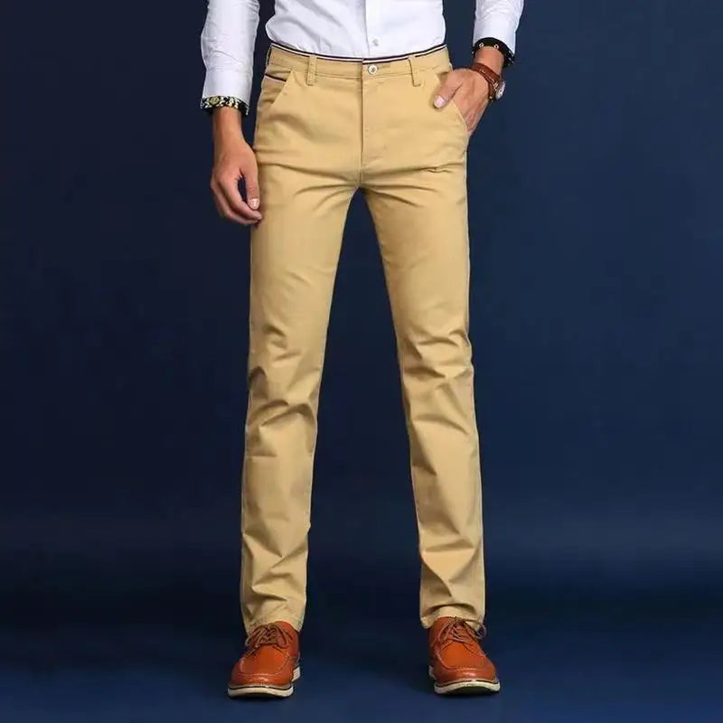 Men's Pants 2023 New Spring Summer Men's Slim Casual Pants Fashion Business Cotton Brand Thin Men Trousers 6 Colors