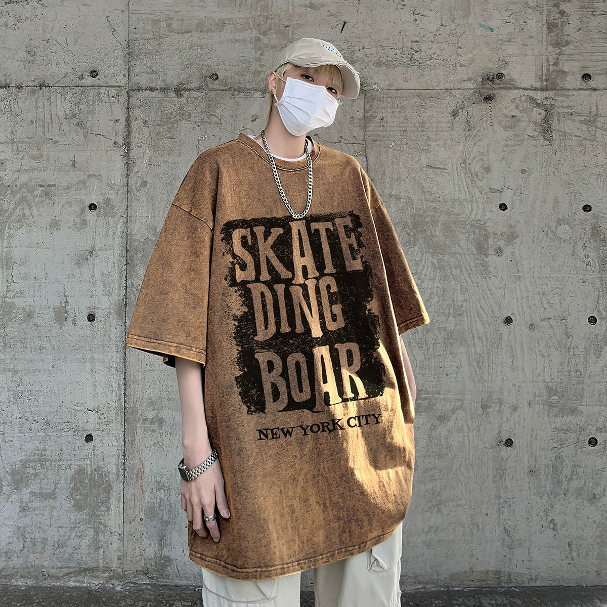 Hip Hop 150.00kg European and American Street Style Printed Short Sleeve T-shirt