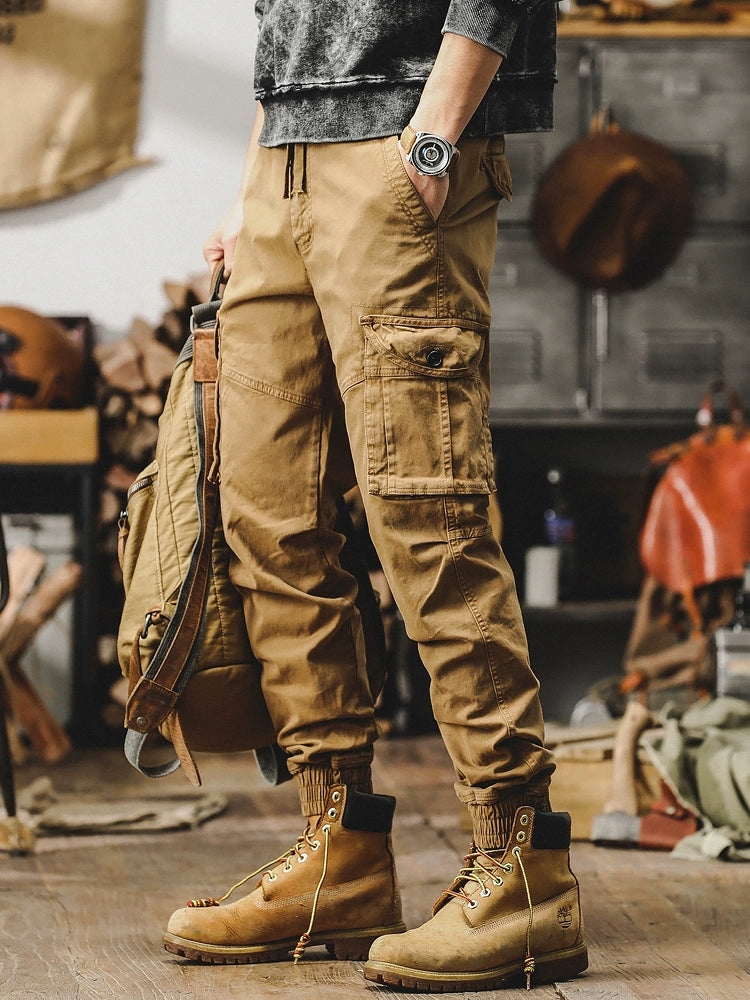 Trendy Retro Straight-leg Men Spring Tactical Cargo Pants