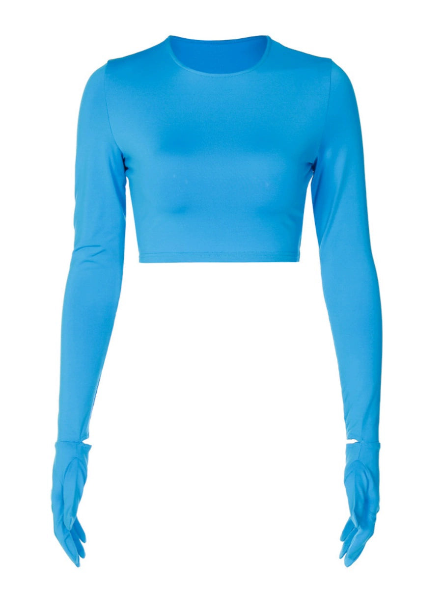 Sexy Style Bright Color Street Shot Wear Match Bare Midriff Slim Fit Tops