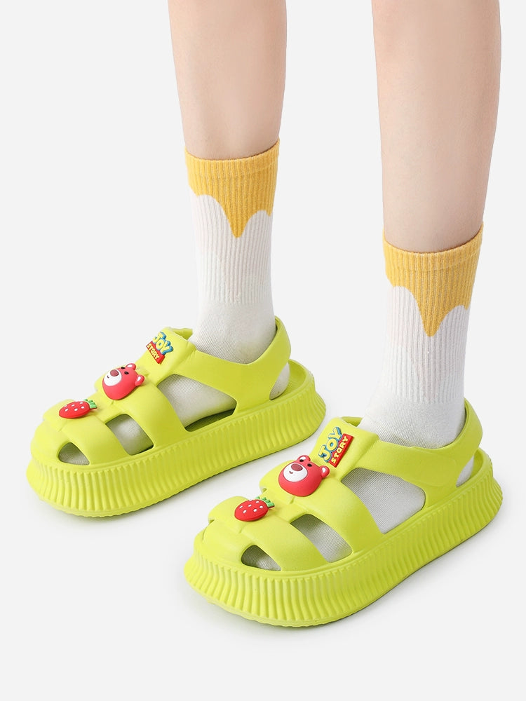 Hole Shoes Women's Summer Thick Bottom for Outdoors Fashion All-Match Closed-Toe Slippers Poop Feel Seaside Beach Sandals Women's