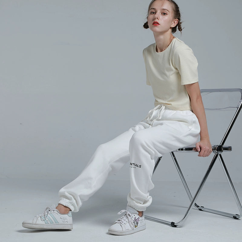 Essentials Casual Loose Black Double-Line Sweatpants