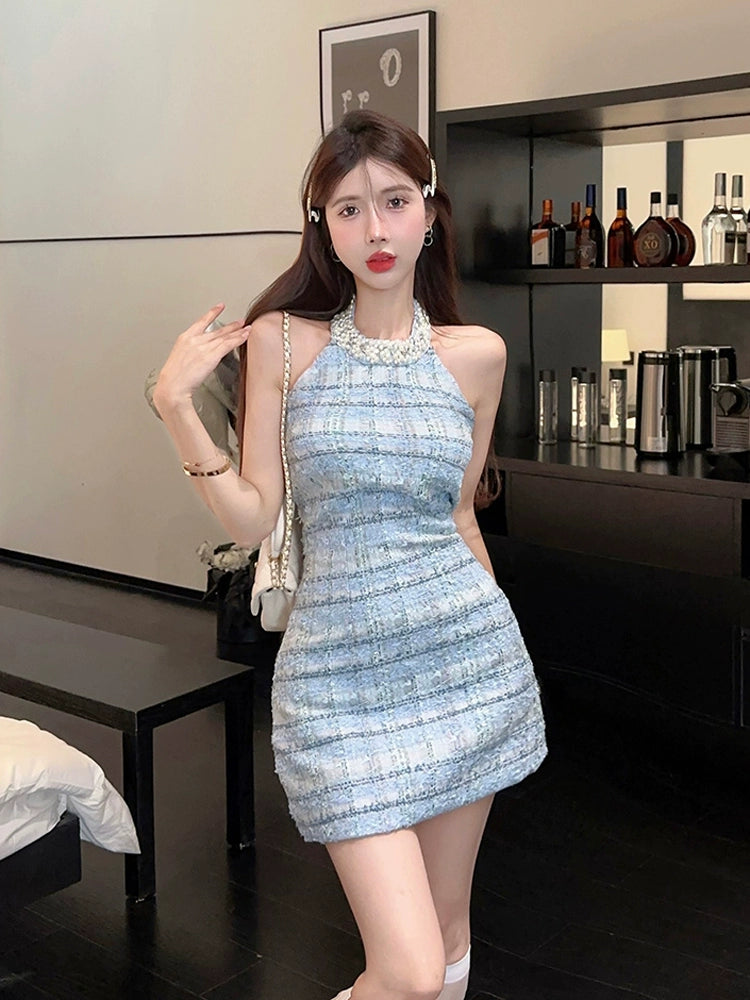Classic Style Elegant Beautiful Dress Summer Halterneck