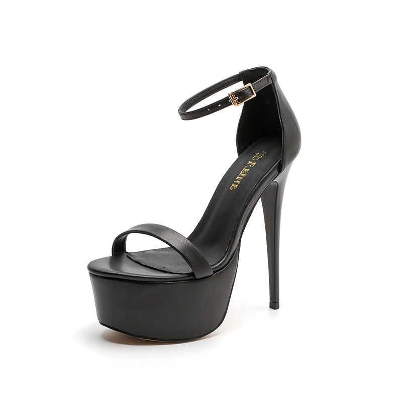 Catwalk Stiletto Waterproof Platform Sandals with Buckle Strap