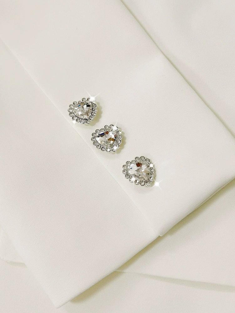 Loose Exquisite Rhinestone Elegant Slim Looking Mid-Length Suit