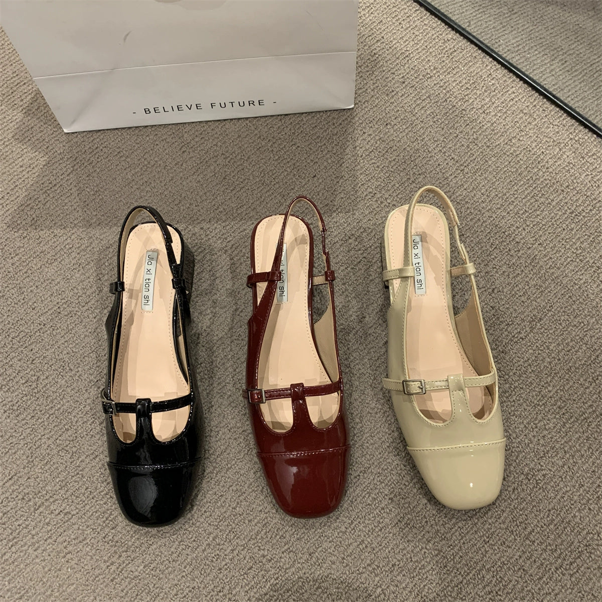 Not Tired, Thick Heel with Skirt Elegant Shallow Mouth Sandals