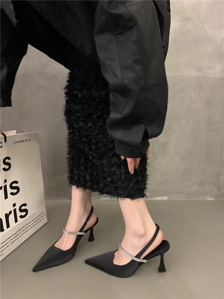 Mary Jane's Beautiful Evening Rhinestone Sandals with Skirt
