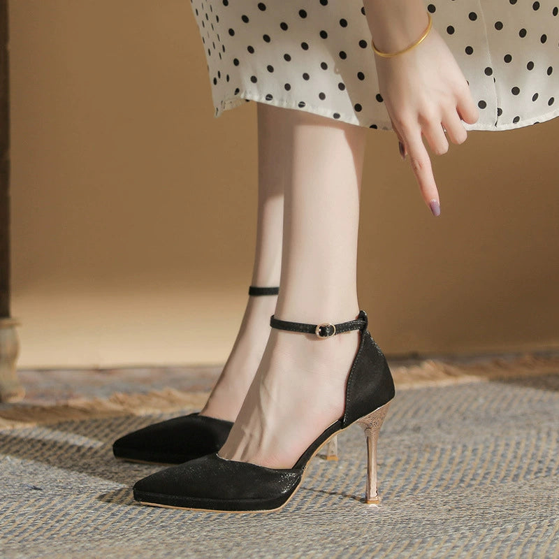 Waterproof Platform Hollowed Sandals Stiletto Sexy Buckle Strap