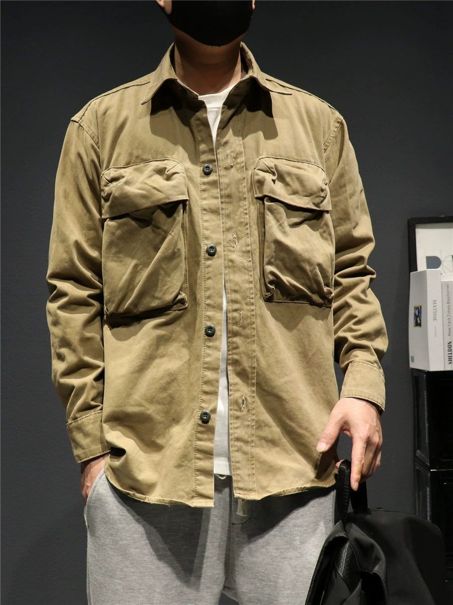 Fashion Brand Magic Ship Tooling Style Baggy Coat Denim Shirt