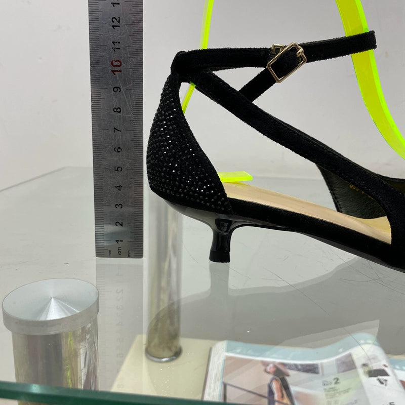 Summer Nude Color Niche Temperament Ladies Single-Layer Shoes with Buckle Strap