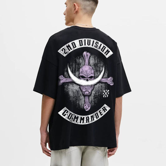 Cotton off-Shoulder Oversize Half Sleeve T-shirt Animation