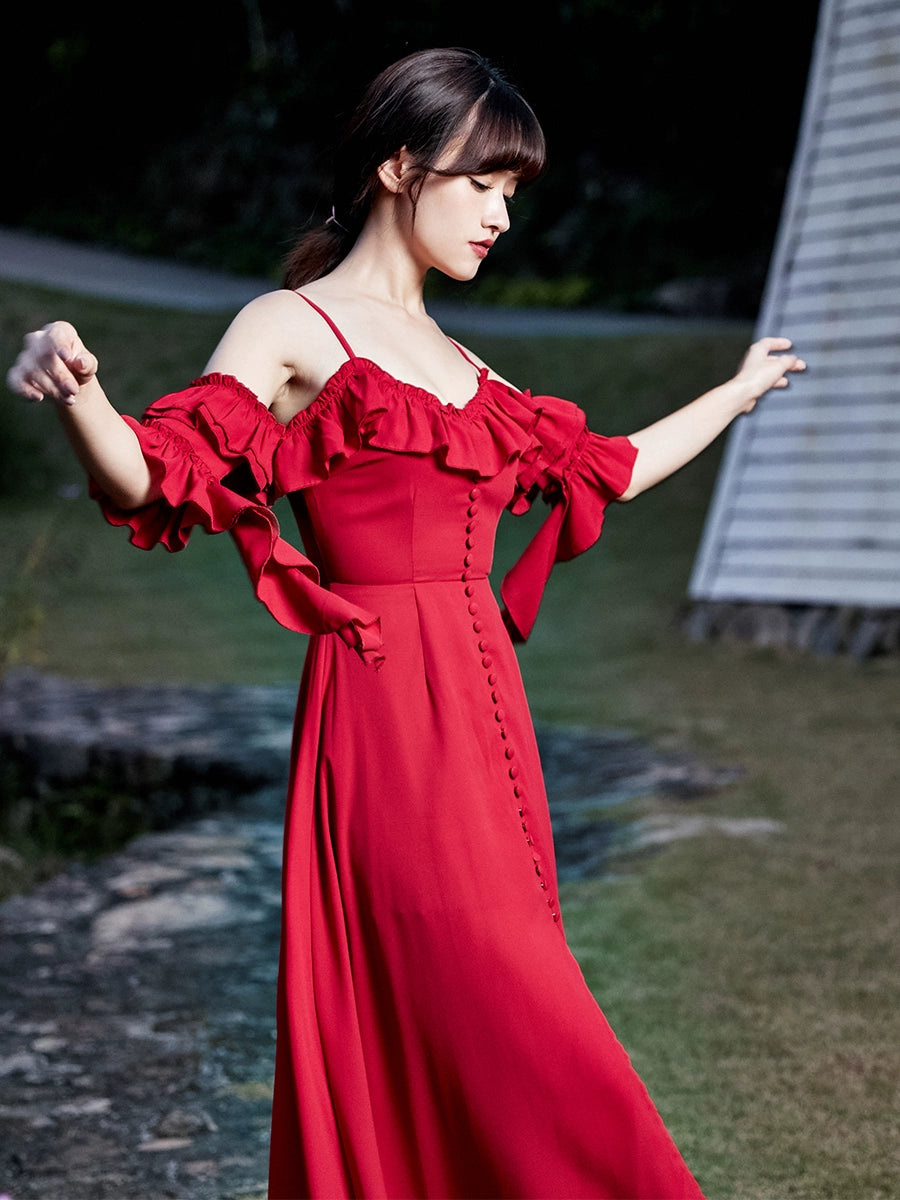 Nara Sanya French Backless Seaside Holiday Dress