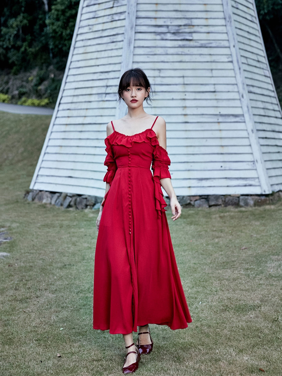 Nara Sanya French Backless Seaside Holiday Dress