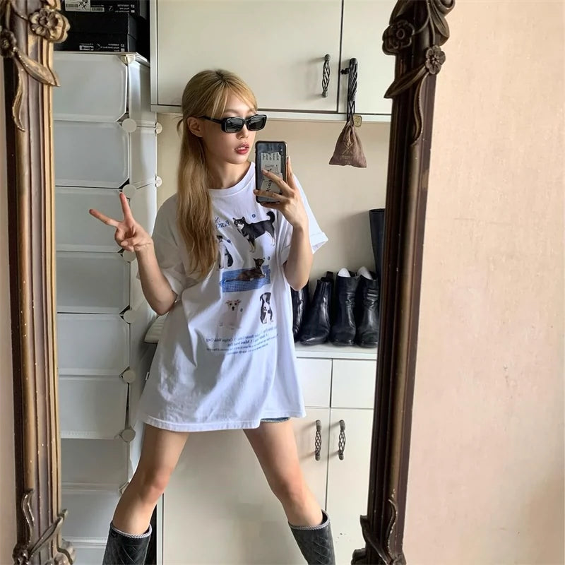 150.00kg plus Size Oversize Short-Sleeved T-shirt Women's Cotton Slim Looking Plus Size Ladies Loose Half-Sleeve Summer Wear 100.00kg Top