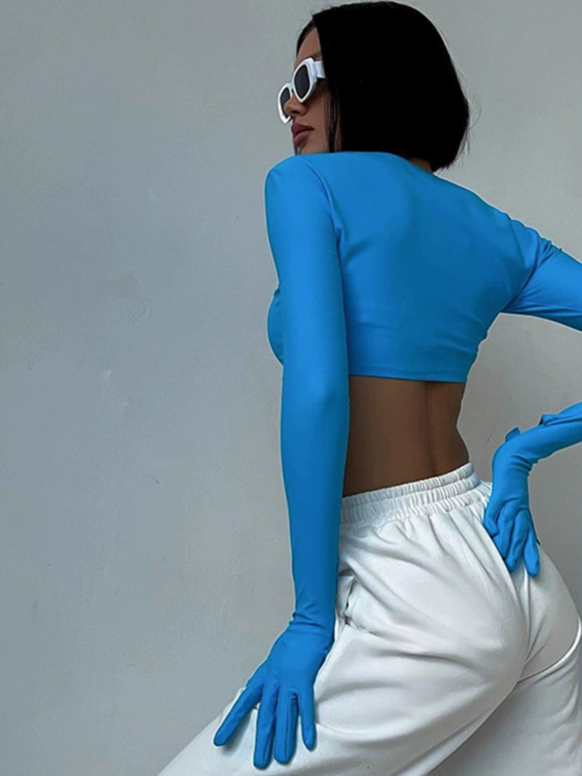 Sexy Style Bright Color Street Shot Wear Match Bare Midriff Slim Fit Tops
