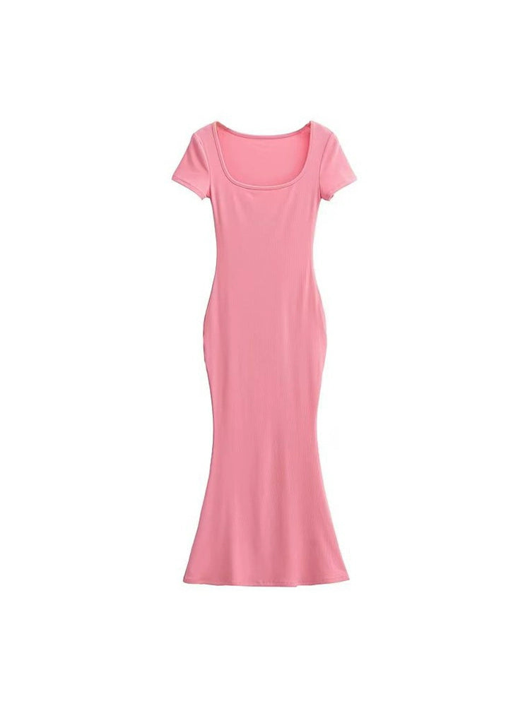 Fashion Slim Fit Bottoming Slimming Hip Skirt Short Sleeve