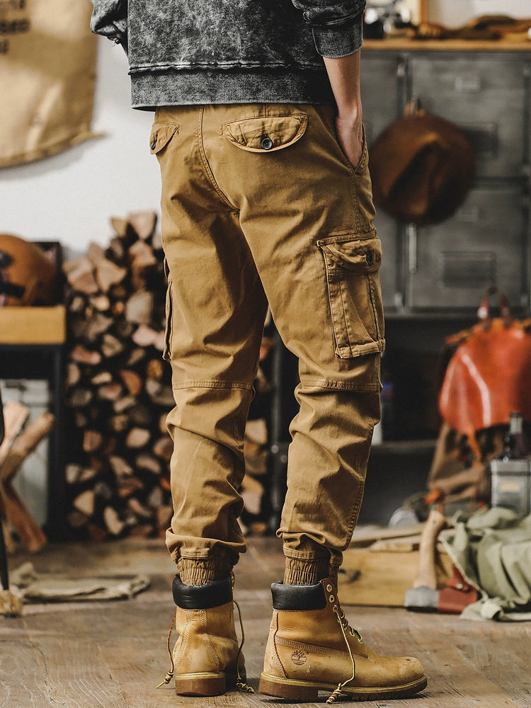 Trendy Retro Straight-leg Men Spring Tactical Cargo Pants