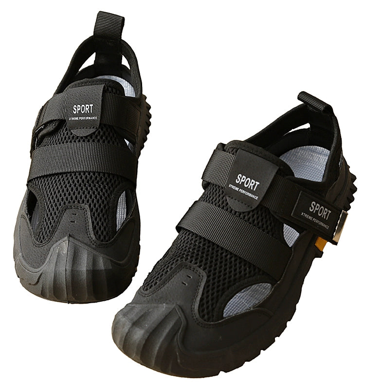 Comfortable Summer! Super Light Super Breathable Summer Outdoor Wading Comfortable Closed Toe Velcro Beach Shoes Sandals Men's Shoes