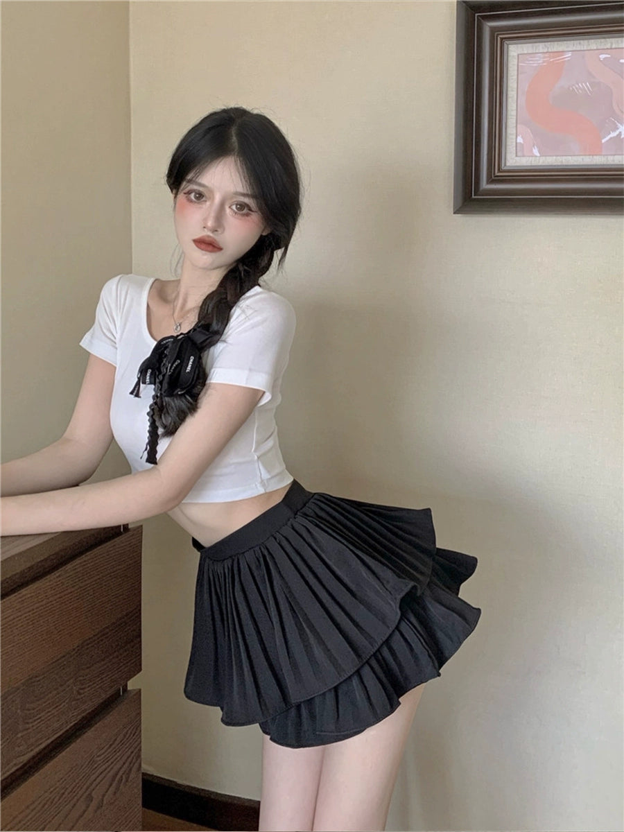 Pure Desire Stylish Pleated Cake Women's Autumn Pettiskirt