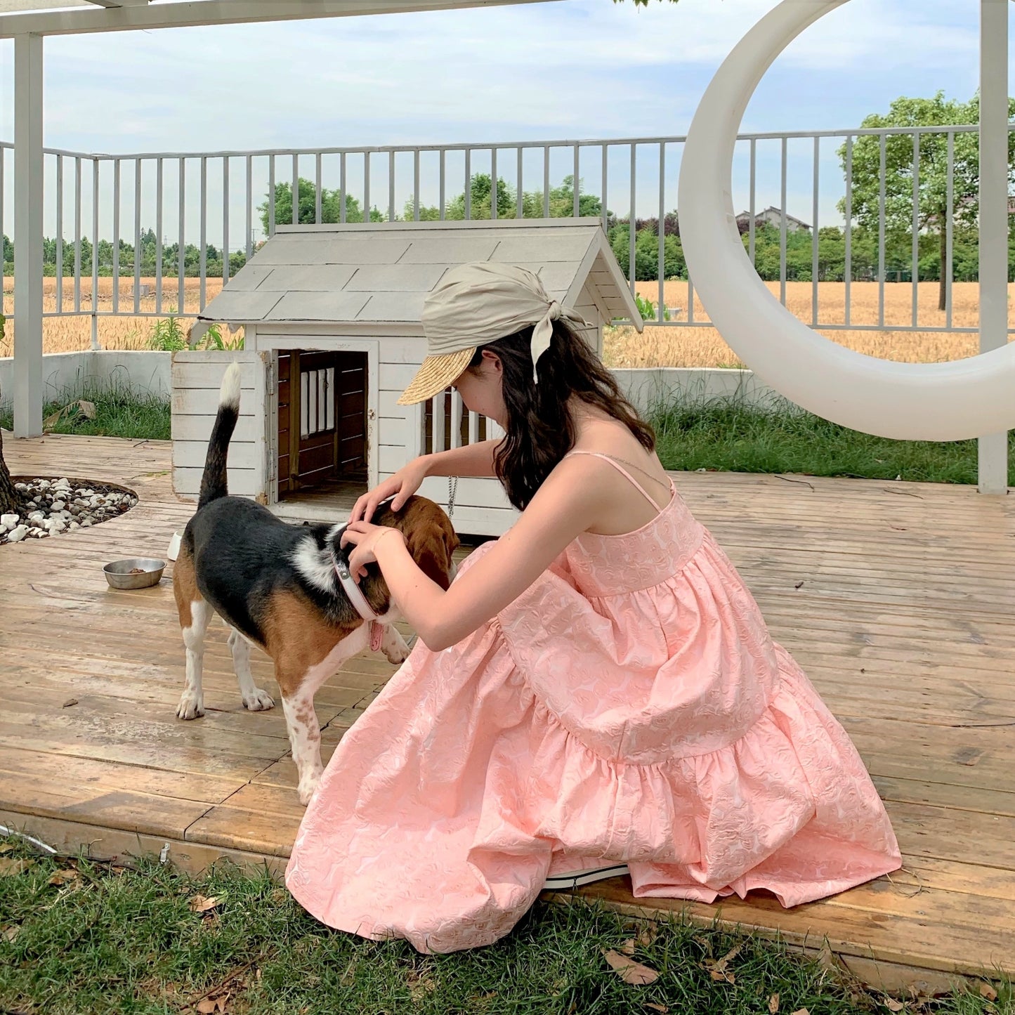 Fairy Pink Mid Length Long Length Strap Dress