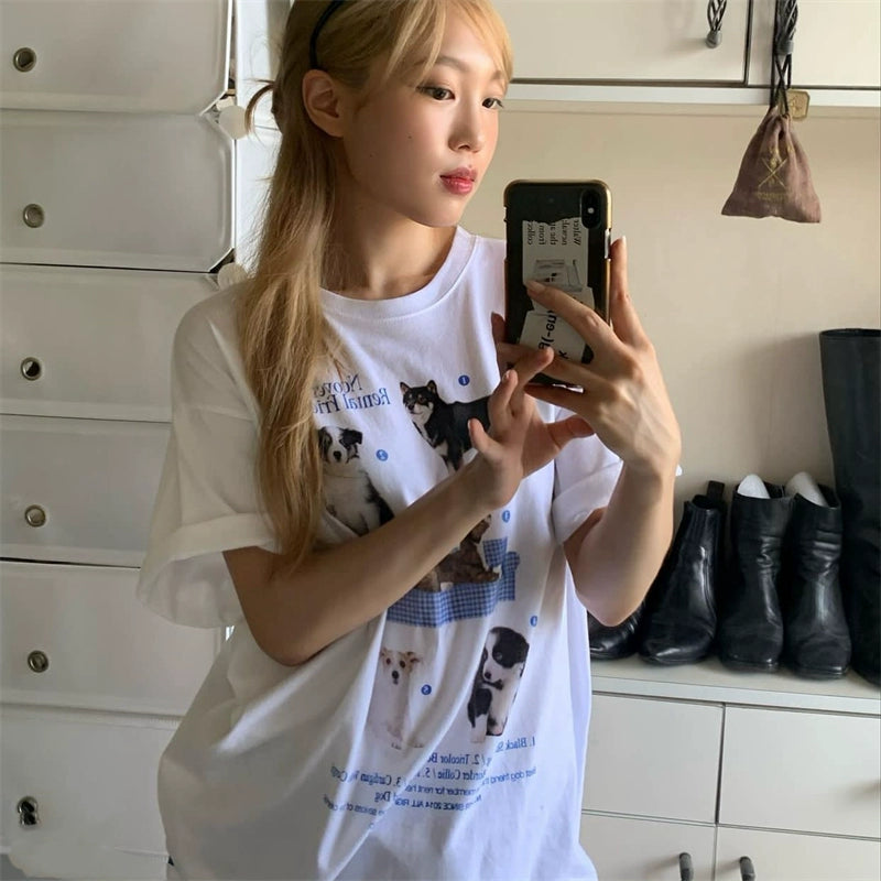 150.00kg plus Size Oversize Short-Sleeved T-shirt Women's Cotton Slim Looking Plus Size Ladies Loose Half-Sleeve Summer Wear 100.00kg Top