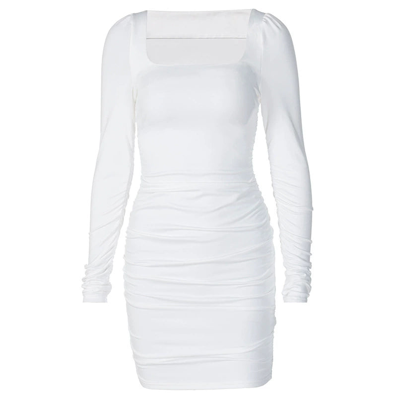 Pleated Basic All-Match Slim-Fit Hip Skirt