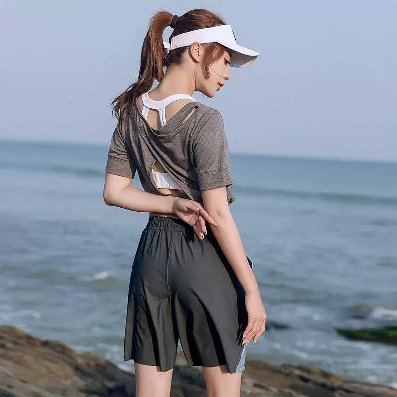 Plus Size Yoga Wear Women's Summer Fitness Suit Plus Size Ladies Loose Shorts 100.00kg Running Quick Drying Clothes Morning Running Sportswear