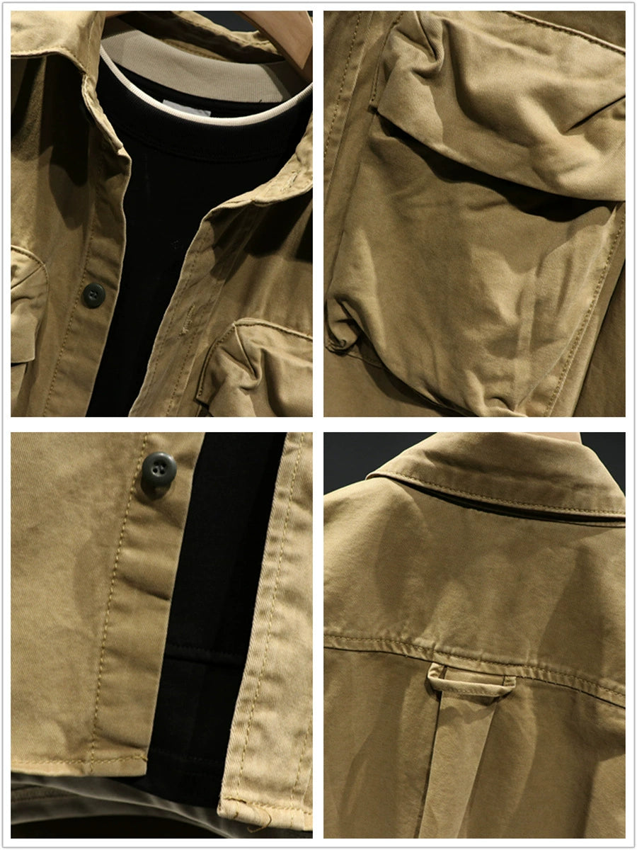 Fashion Brand Magic Ship Tooling Style Baggy Coat Denim Shirt